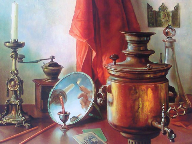 Georgy Petrovich Kichigin Still Life with Mirror