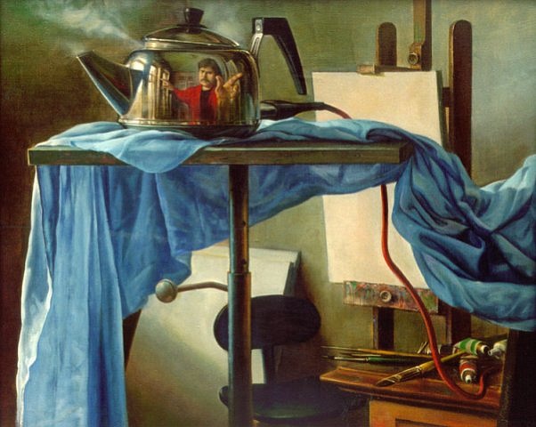 Georgy Petrovich Kichigin Still Life with reflective kettle