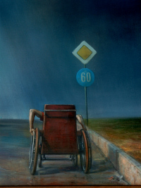 Highway, detail of wheelchair